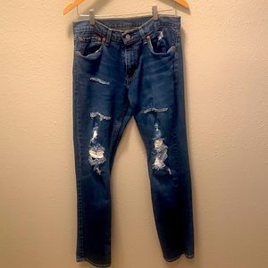 Levi’s 511 Jeans Dark Denim Ragged Front Size 31 x 32